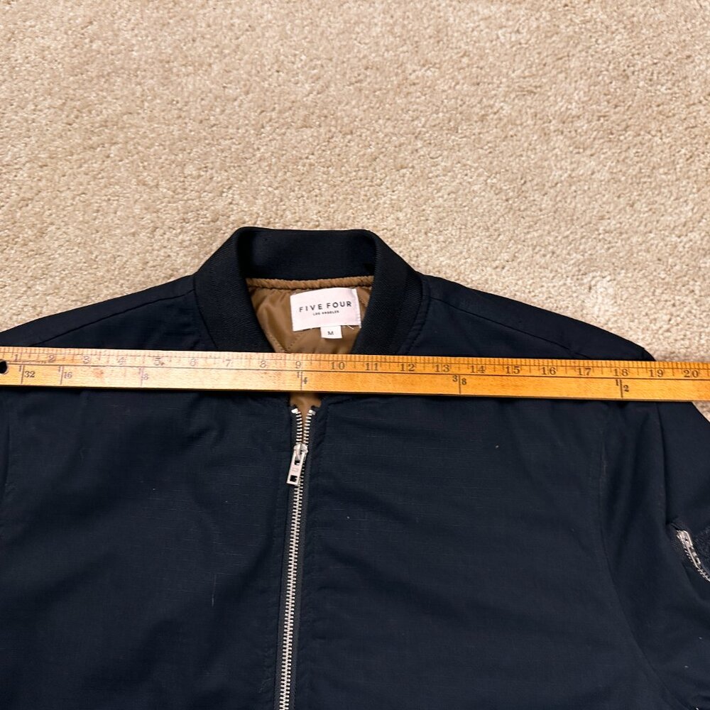 Five Four Los Angeles Jacket Mens Medium Black Full Zip Cotton Blend Bomber Coat - Picture 6 of 11